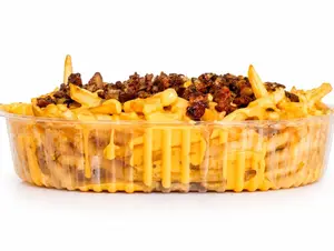 Porción papas cheddar y bacon