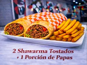 2 shawarma tosta2+1 porc.papas