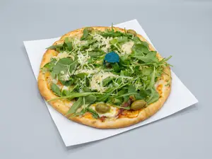 Gigante panceta y rúcula