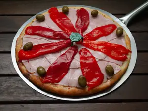 Pizza Gigante jamón y morrón