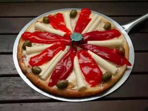 Pizza Grande palmitos y Morrón