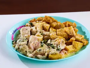 Pollo al verdeo con papas