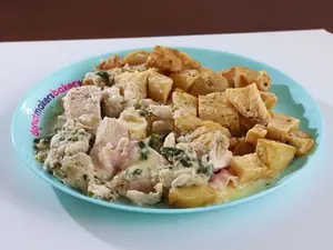 Pollo al verdeo con papas