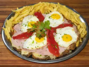Milapizza con jamón y morrones para 3 perso