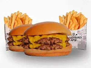 2 doble cheese + 2 papas