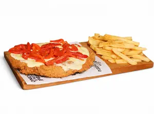 Milanesa muzza morrón pollo