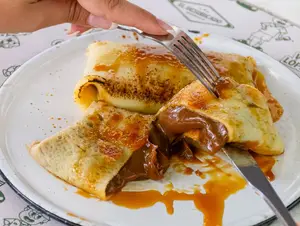 Panqueque con dulce de leche vacalin