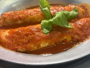 Canelones de pollo y verdura