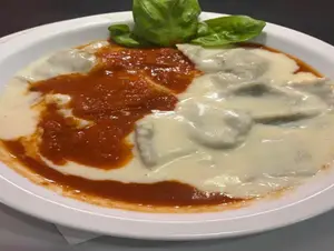 Ravioles de pollo y verdura