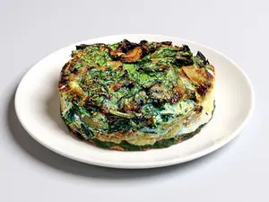 Tortilla espinaca morrones