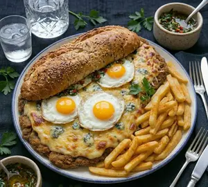 Sándwich de milanesa 4 quesos