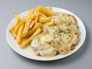 Milanesa fugazzeta con guarn.