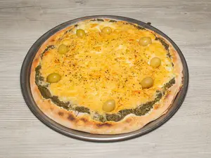 Pizza con espinaca