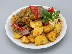 Carne al horno con papas
