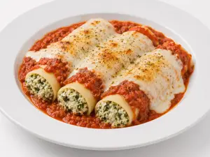 Canelones con salsa