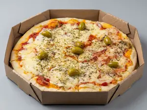 1 pizza j y m. 1 muzza y 3 emp