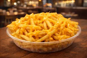 Bandeja de papas fritas con cheddar