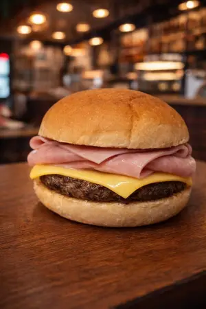 Hamburguesa de jamon y queso