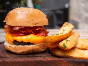 Hamburguesa especial + fritas
