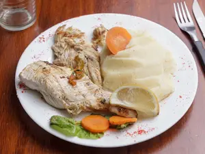 Pechuga grillé con pure