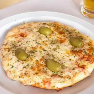 Pizza individual de muzzarella vegana