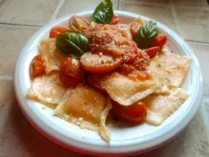 Raviolon calabaza y muzzarella