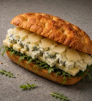 Focaccia de cuatro quesos