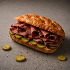 Focaccia de pastrami