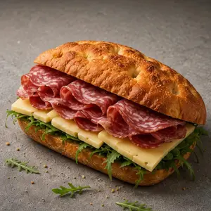Focaccia de salame y queso