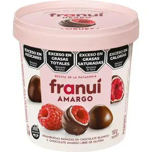Bombones Franuí De Frambuesa En Chocolate Amargo Y Blanco 150 g