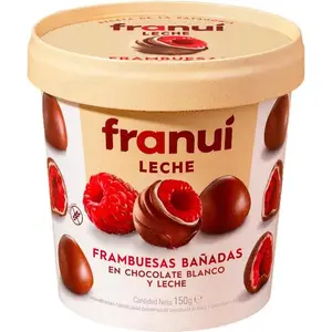 Bombones Franuí De Frambuesa Con Chocolate De Leche Y Blanco 150 g