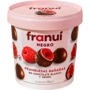 Bombones Franuí De Frambuesa En Chocolate Amargo Y Blanco 150 g