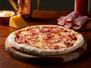 Pizza jamón y queso grande