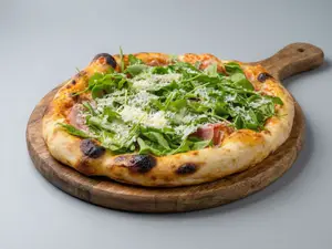 Pizza jamon crudo y rúcula