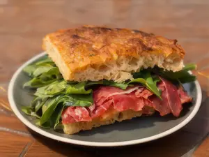 Focaccia jamón crudo