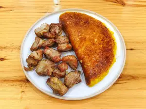 Cachapa con cochino y q de mano