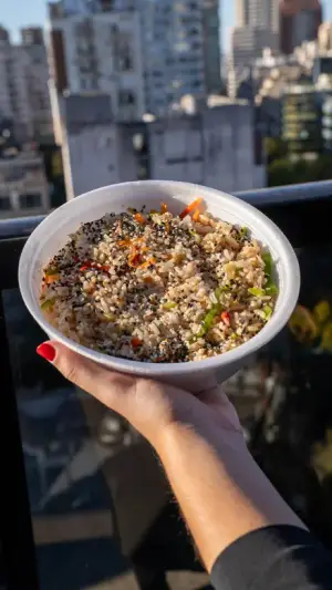 WOK DE ARROZ CON  VERDURAS SALTEADAS