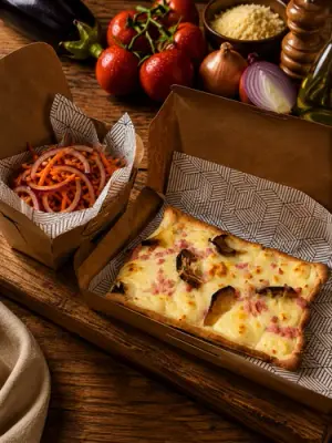 MENU MIL HOJAS JAMÓN Y QUESO