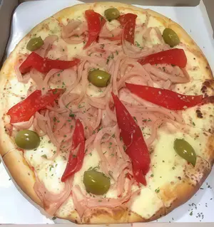 Pizza Jamón Y Morrón (Grande Y Chica)