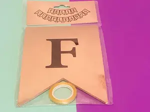 Banderín rosa metalizado
