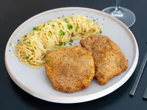 Milanesa&caserecce de espinaca