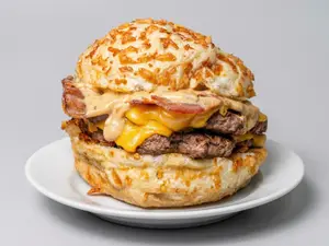 Garden burger simple c/ papas