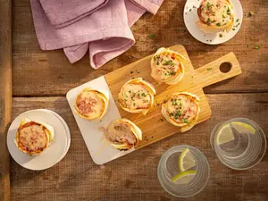 Canastitas de jamón y queso