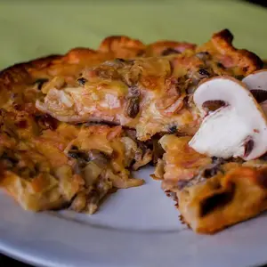 Tarta de champignón con jamón