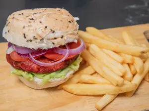 Combo-hamburguesa vegana+papas