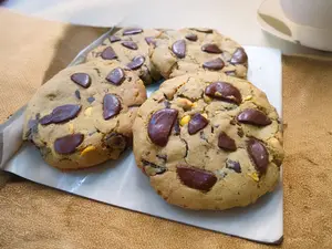Cookie , choco y maní (vegana)