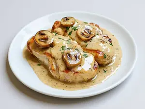 Pollo al champiñón con pure