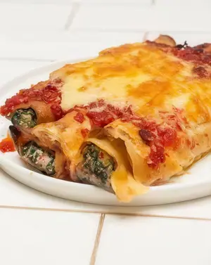 Canelones de verde y ricota