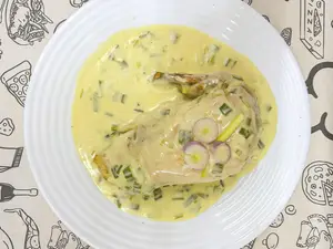 1/4 pollo verdeo y guarnición