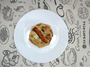 Mozza, jamón, roque y morrón